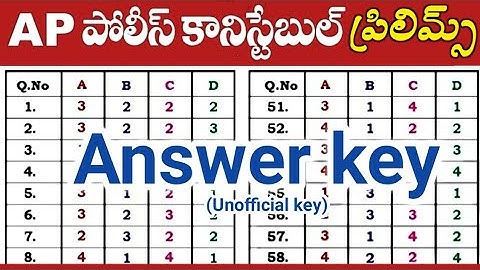 AP Police Constable Prelims Answer key 2023 Download