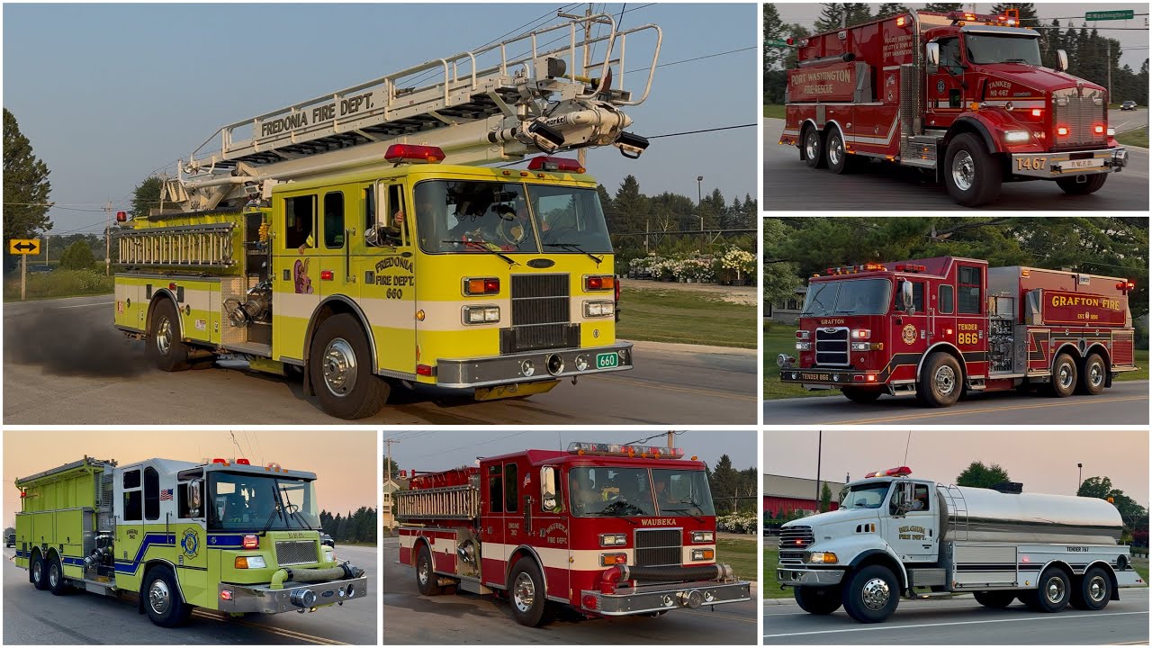*Huge Mutual Aid Response* Fully Involved Barn Fire + Tanker Shuttle, Cedarburg, WI 7-31-25