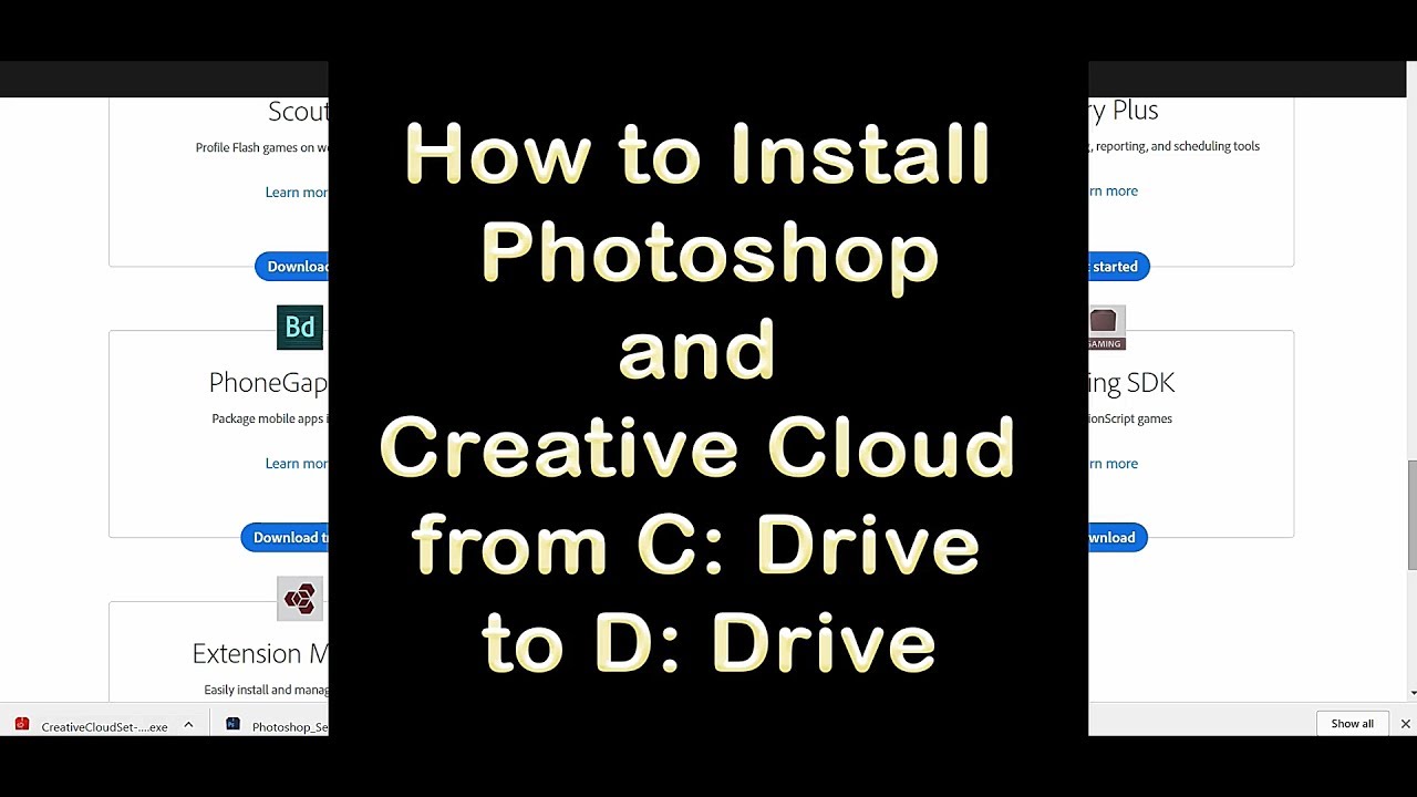 how to install photoshop cc on different drive