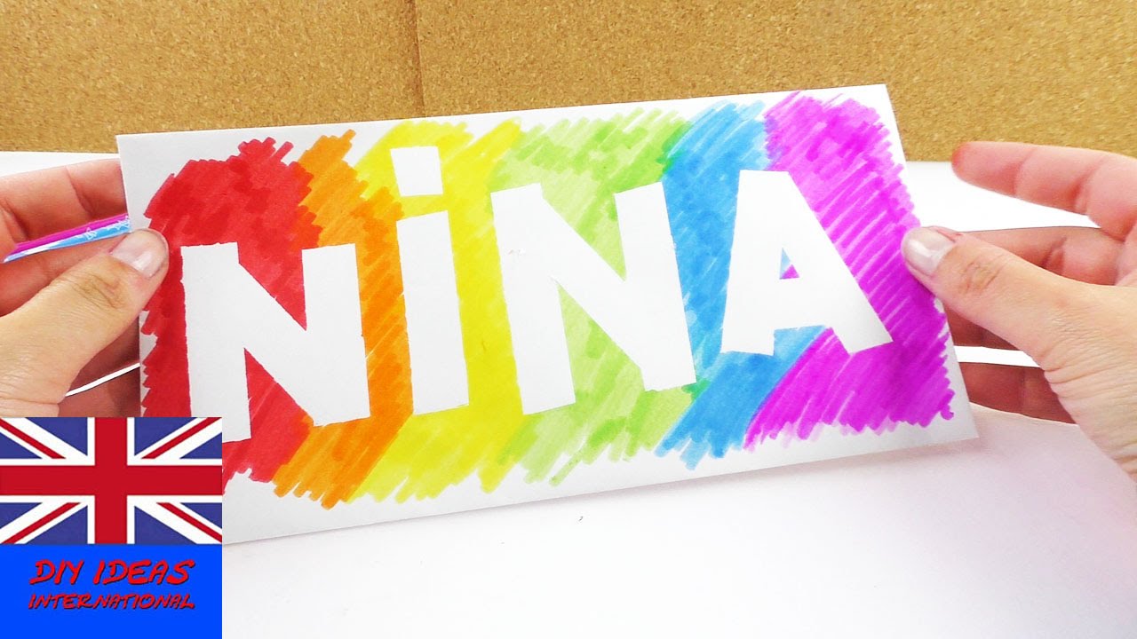 Cool Nametag In Rainbow Colors Decoration Idea For Your Room Youtube