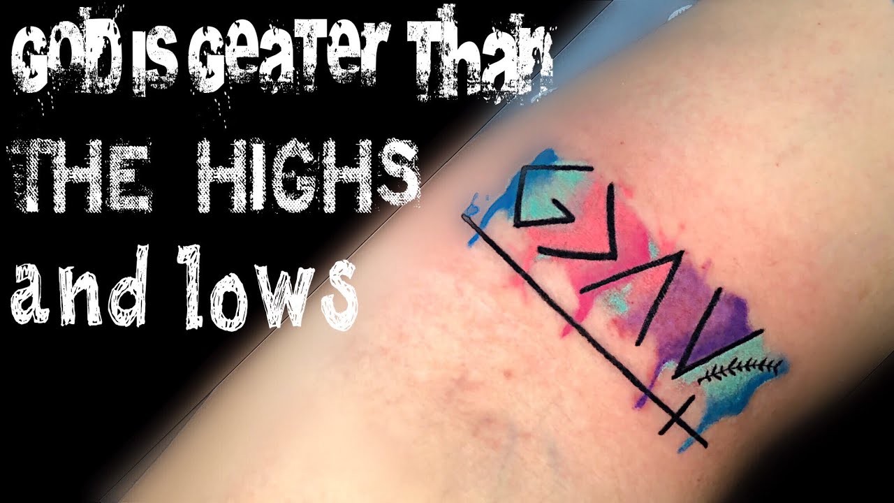 8. "I'm Greater Than My Highs And Lows" watercolor tattoo - wide 4