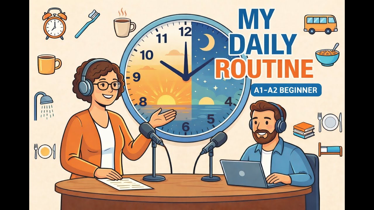 Daily Routine in English (A1–A2) | Talk About Your Day Easily | English Podcast