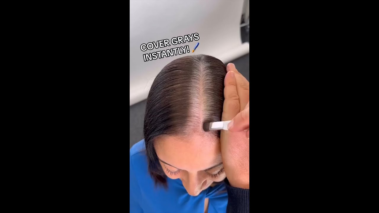 Fastest hack to cover grays between color appointments! 🖌️