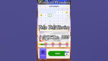 6 September 2023 Teka Teki Harian Words of Wonders || WoW 6 September || #tekatekiharian #wow