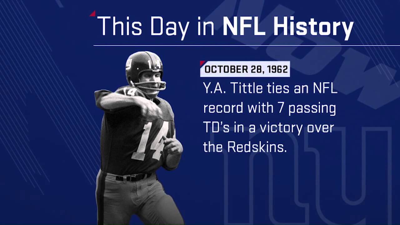 Y.A. Tittle Ties an NFL Record with 7 Passing TDs in a Game! This Day