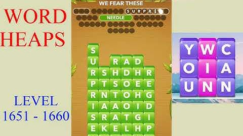 Word Heaps Level 1651 - 1660 | All Answers | Walkthrough