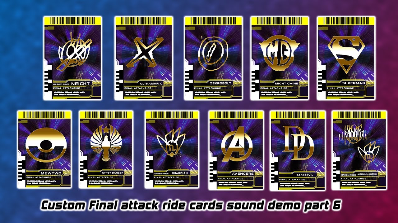 Code Card Decade Kamen Rider Decade Final Attack Ride Cards