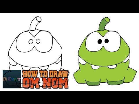 How To Draw Om Nom Cut The Rope | Art Tutorial Easy Step By Step For Kids