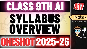 Class 9 Artificial Intelligence ( Code 417 ) | Complete Syllabus Overview | Session 2025-26