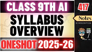 Class 9 Artificial Intelligence ( Code 417 ) | Complete Syllabus Overview | Session 2025-26