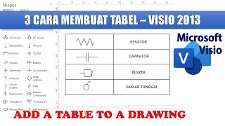 3 CARA MEMBUAT TABEL DI VISIO 2013 || ADD A TABLE TO A DRAWING