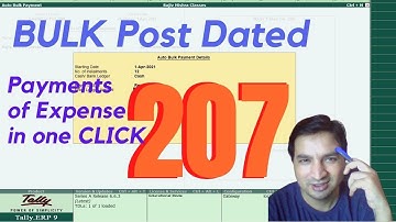 Tally Chapter 207 TDL for Auto Post dated Payments By Rajiv Mishra Computer Class | TALLY TDL Code