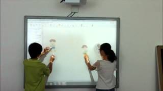 Interactive Whiteboard - 2 users individual multi-touch gesture