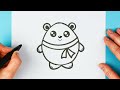 How to draw cute polar bear | Drawing and coloring polar bear