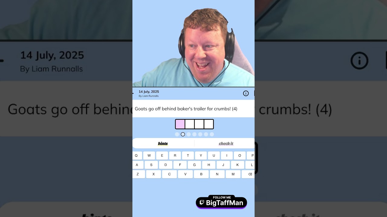 My twitch chat is full of this weeks minute cryptic - #crypticcrossword #minutecryptic