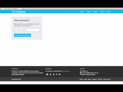 Settings page Foodzone Demo