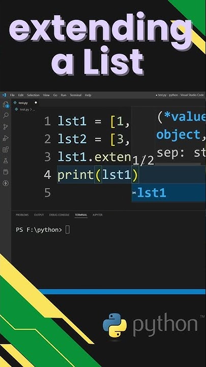 How to Extend a List in Python ? Python List Tricks | #shorts - YouTube