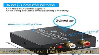 eSynic 192KHz DAC Digital to Analog Audio Converter Digital Optical SPDIF Coaxial to Analog L/R RCA