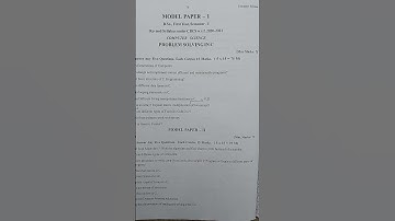 DEGREE 1ST SEMESTER PROBLEM SOLVING IN C ( MODEL PAPERS )