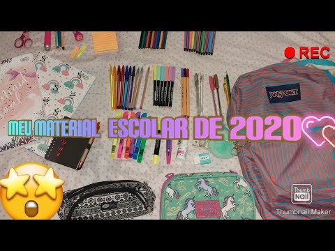 Meu material escolar 2020 📚💖           por:Maryanna Oliveira