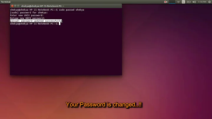 How to change Ubuntu Password using Terminal