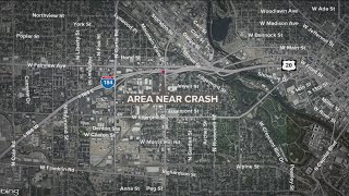 2 hospitalized after collision on I-184 in Ada County