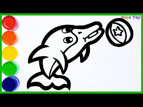 glitter-dolphin-coloring-and-drawing-for-kids-toddlers|the-picture-moves|oops-toy-art-★