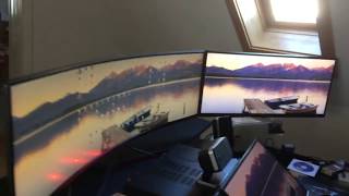 Samsung C49J89 curved monitor at home