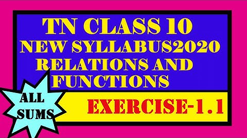 TN Samacheer 10th Maths| Relations and Functions|Exercise 1.1(All Sums)