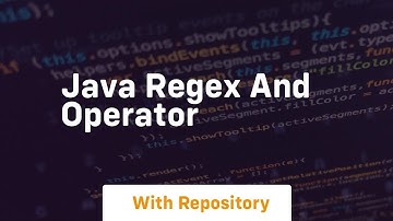 java regex and operator
