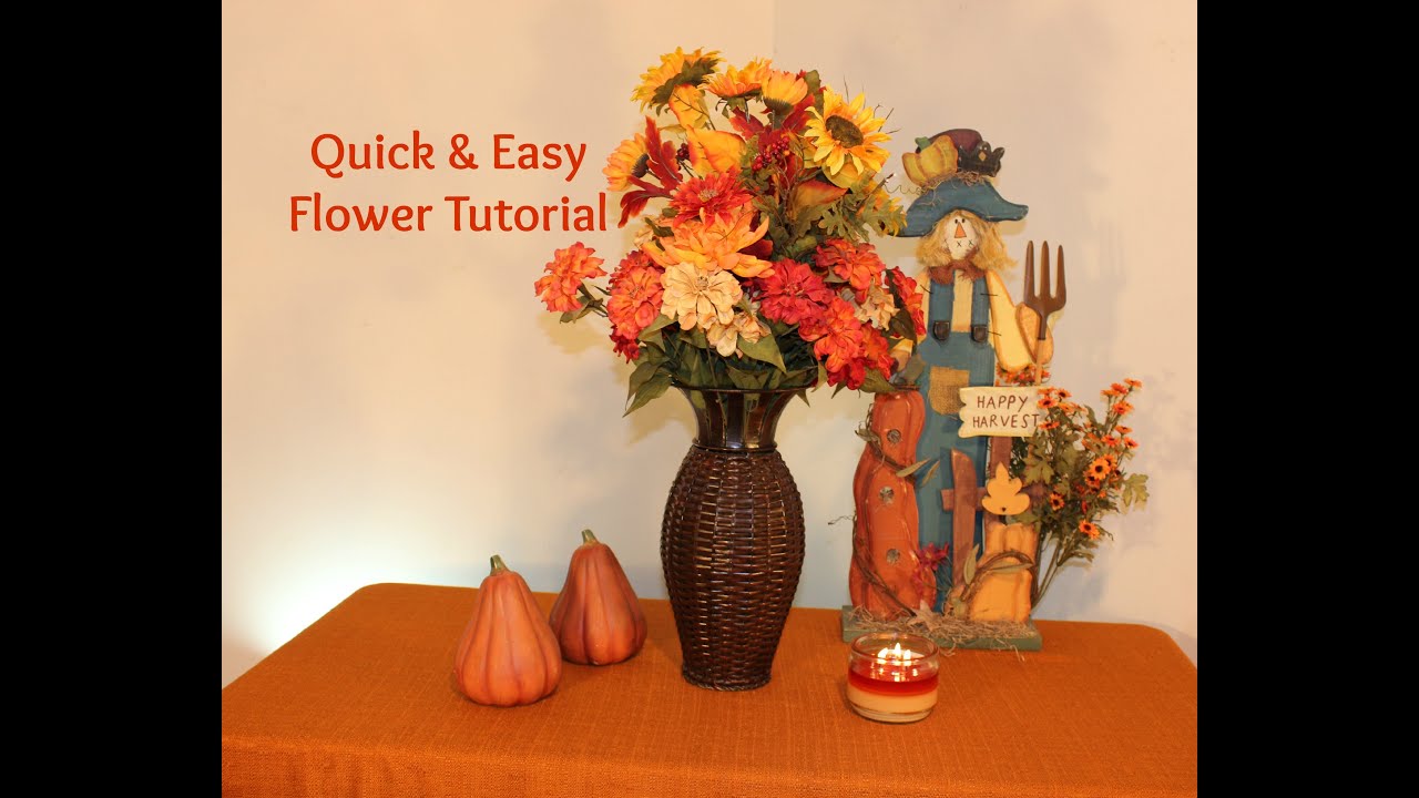 DIY Quick and Easy Fall Flower Arrangement YouTube