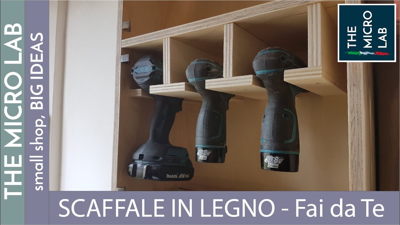 Come costruire uno scaffale in legno per avvitatori e portaminuterie ... Scaffalatura legno fai da te