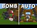 5 Redstone BUILDS in Minecraft Easy! [Rocket, Automatic Stairs, Laser Door, Defensive Tower] NO MODS