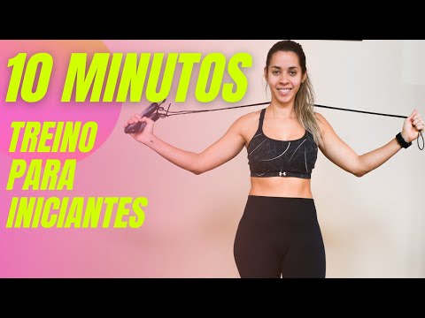 TREINO DE 10 MINUTOS PARA INICIANTES - Pulando corda para emagrecer em casa