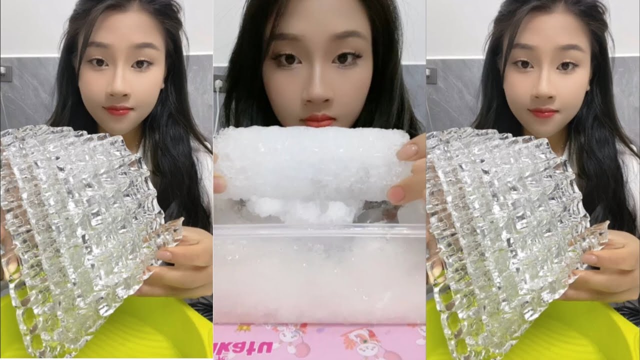 SOLO LZM| CLEAR ICE CUBES🧊| CRUSHED CRUNCHY ICE #iceeating #asmr #asmrice #scraping #icecube