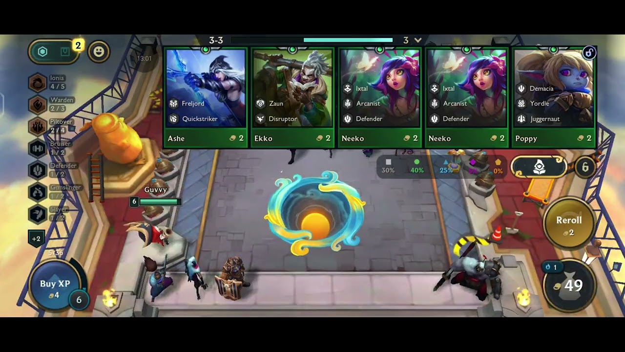 TFT Set 16 - Flickerblade + Static Shiv Zoe 3 (5 Targon)