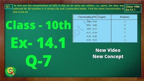Ex 14.1 Q7 Class10 | Statistics | Class10 Math | Class10 Ex 14.1 Q7 | Green Board Classes
