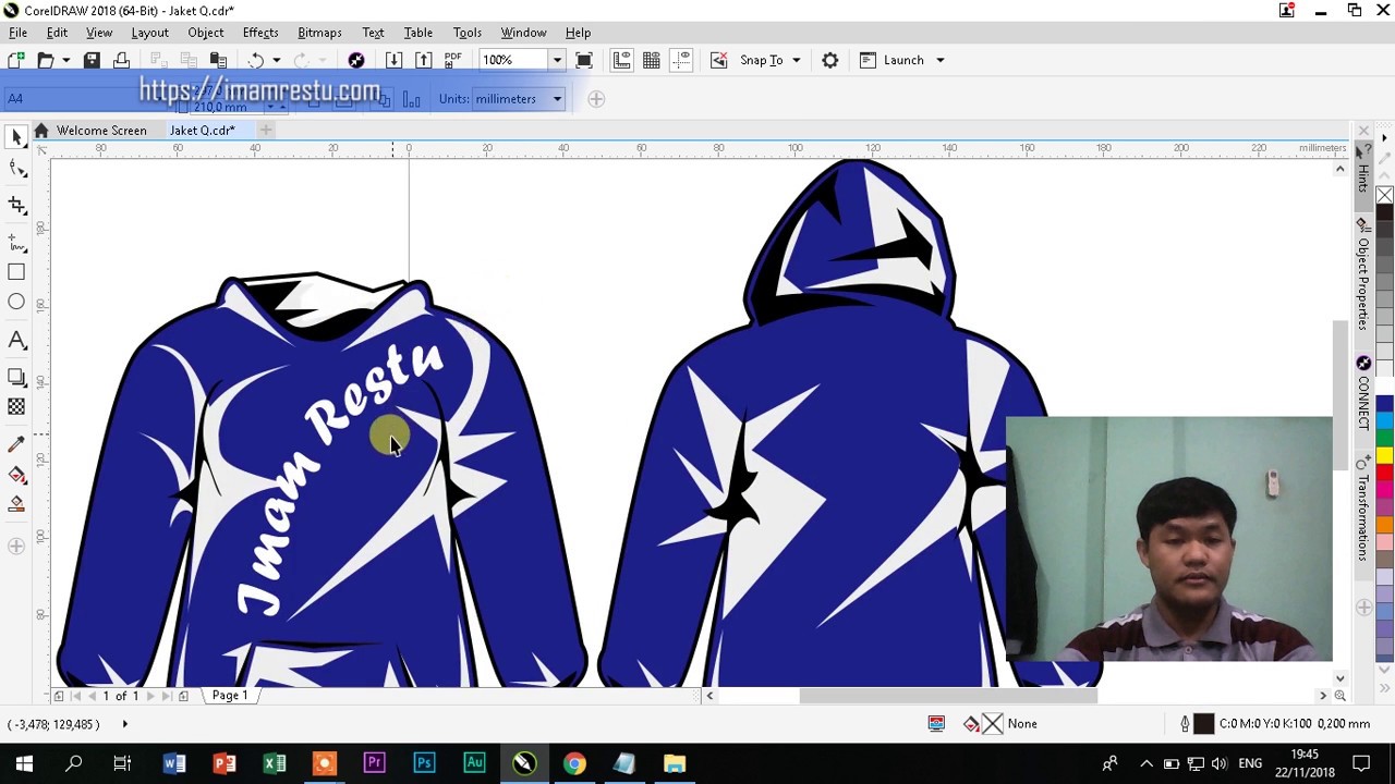 Desain Jaket Ke 1 Di Corel Versi Imam Restu YouTube