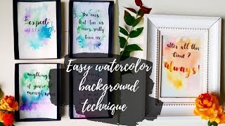 How to•DIY Easy Watercolor Background Technique & Brushlettering HarryPotter quotes |SEREINE|