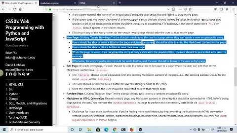 CS50w 2020 Project 1: Wiki