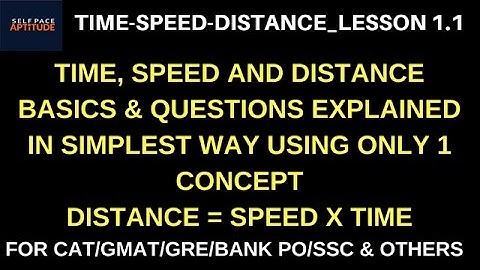 TSD_LESSSON 1.1_QUESTIONS ON TIME, SPEED AND DISTANCE BASIC CONCEPTS FOR CAT/GMAT/GRE/BANK PO/SSC