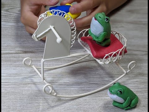孫（7歳）と作った簡単粘土細工「🐸カエル」」 - YouTube