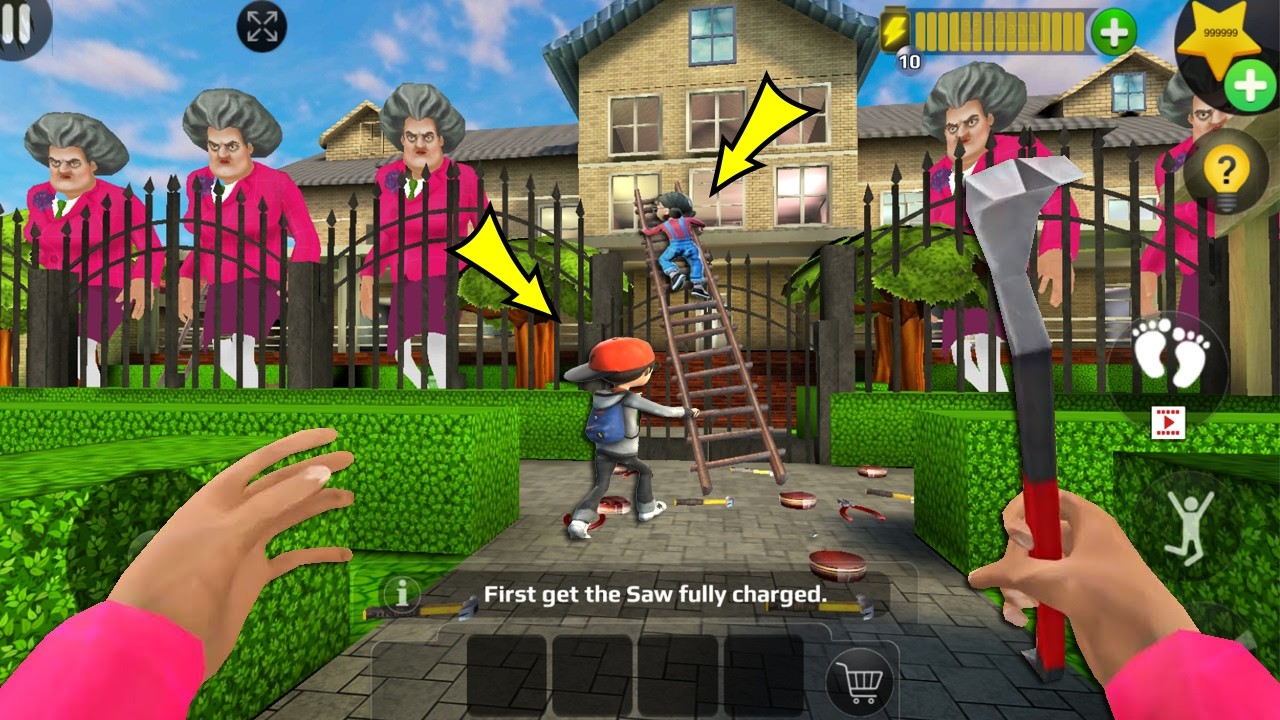 Scary Teacher 3D - troll Miss T so many ladder and traps(Mod menu) gameplay part5570 #scaryteacher3d