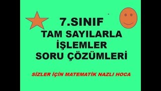 2018-2019 7.SINIF MATEMATİK TAM SAYILAR SORU ÇÖZÜMLERİ