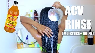 Apple Cider Vinegar Rinse On Natural Hair (Shine + Moisture) ALL HAIR TYPES