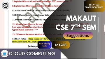 CSE 7th Sem Cloud Computing 2025 | Sure Common Topics | Makaut Exam Special #Makaut #CSE