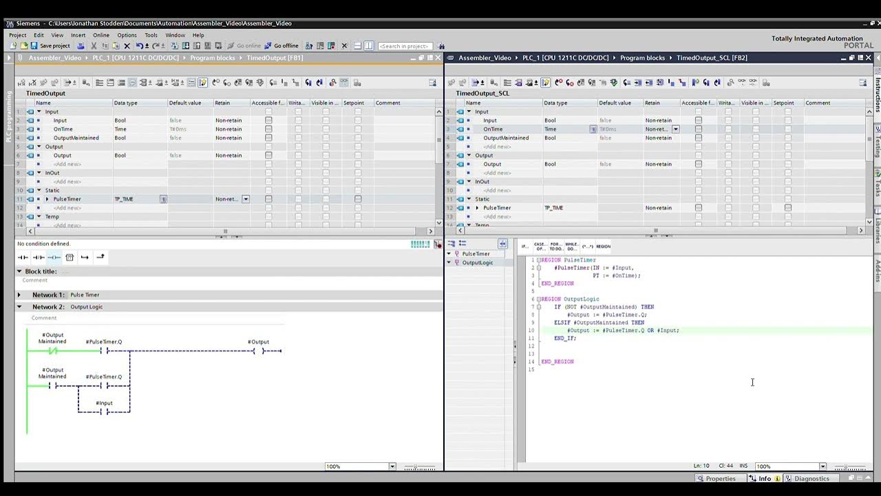 TIA Portal SCL Example (Part 3) YouTube