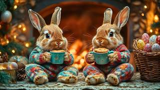 🌸 Happy Easter 2026🐰 Cozy Jazz Ambience | Relaxing Spring Music, Fireplace Warmth & Cute Bunny Vibes