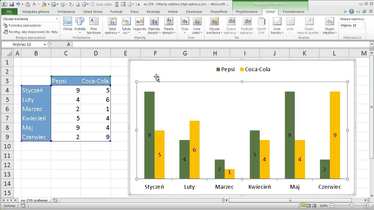 excel-259 - Własny szablon (styl) wykresu - YouTube
