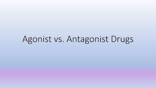 Agonist vs Antagonist drugs